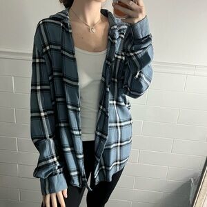 H&M Blue Plaid Button-up Shirt